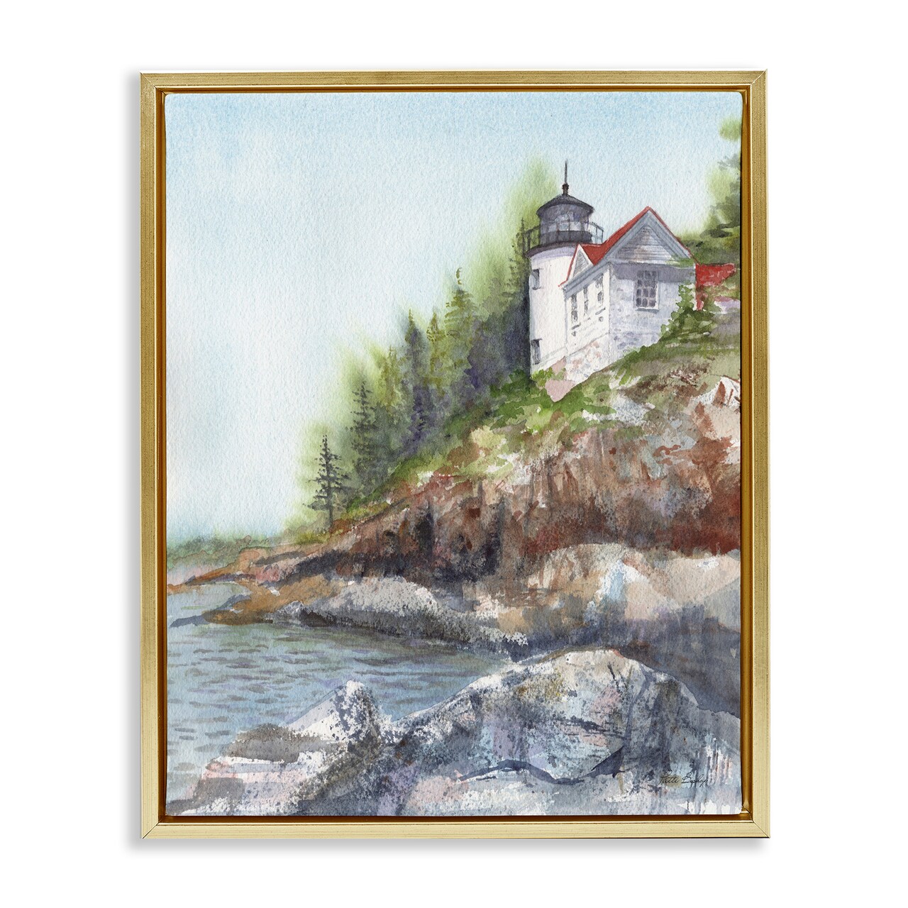 Stupell Industries Bass Harbor Lighthouse Floating Frame, design by Patti Bishop